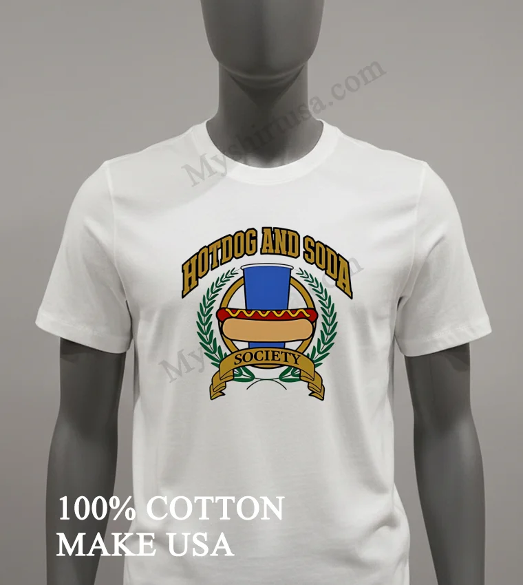 Hotdog And Soda Society Logo funny america t-shirts - white-t-shirt Hotdog And Soda Society Logo Shirt White T Shirt 2