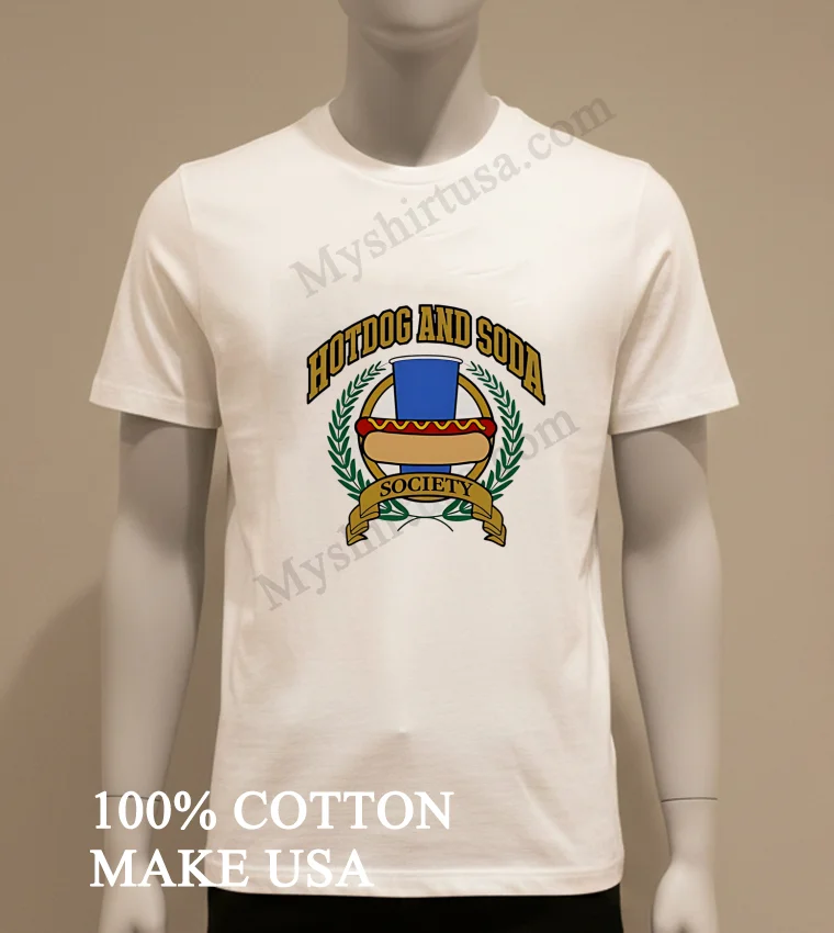 Hotdog And Soda Society Logo funny america t-shirts - white-t-shirt Hotdog And Soda Society Logo Shirt White T Shirt