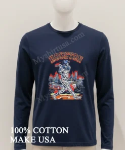 Houston Astros Skeleton Batter City Skyline Fire funny america t-shirts