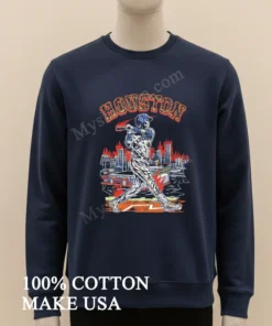 Houston Astros Skeleton Batter City Skyline Fire funny america t-shirts