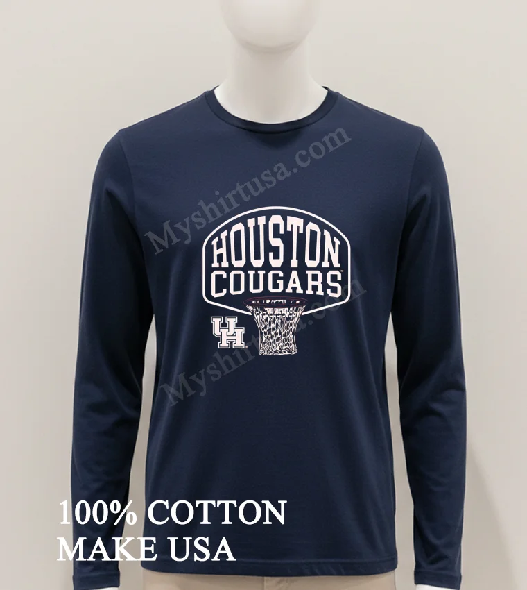 Houston Cougars University Of Houston Basketball Net Logo Shirt Hoodie Shirt 1