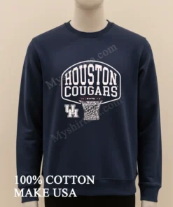 Houston Cougars University Of Houston Basketball Net Logo funny america t-shirts