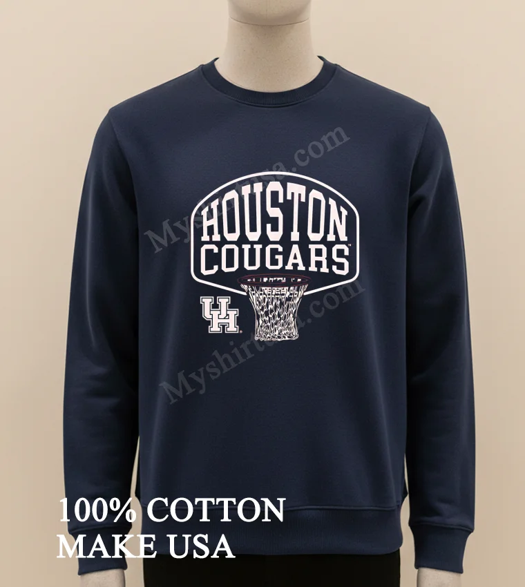 Houston Cougars University Of Houston Basketball Net Logo funny america t-shirts - long sleve shirt Houston Cougars University Of Houston Basketball Net Logo Shirt Long Sleve Shirt