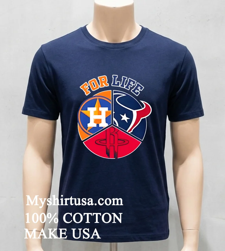 Houston For Life Logo Sports 2026 Shirt Navy Shirt