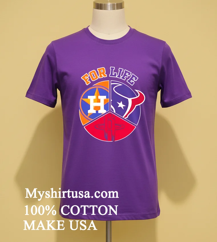 Houston For Life Logo Sports 2026 Shirt Purple Shirt