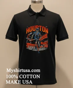 Houston Skeleton City Baseball Graphic Shirt Balck Shirt 1