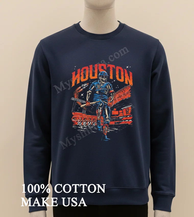 Houston Space City Skeleton Baseball Player Breaking Bat Stadium funny america t-shirts - long sleve shirt Houston Space City Skeleton Baseball Player Breaking Bat Stadium Shirt Long Sleve Shirt