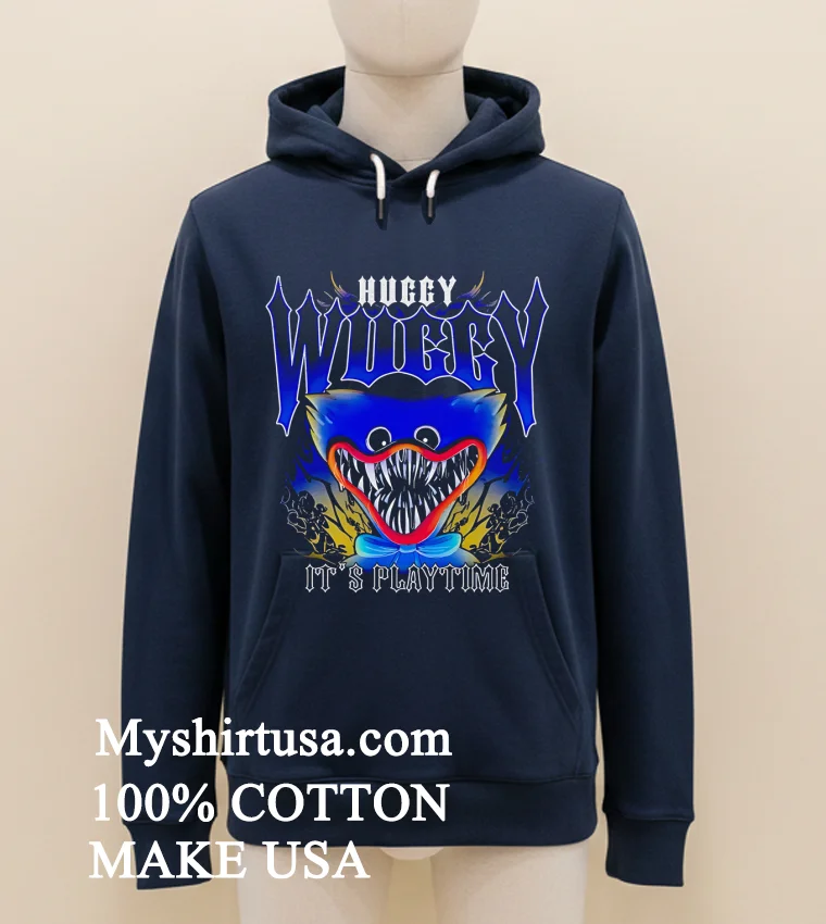 Huggy Wuggy It S Playtime Graphic Shirt - navy-shirt Huggy Wuggy Its Playtime Graphic Shirt Navy Shirt 1