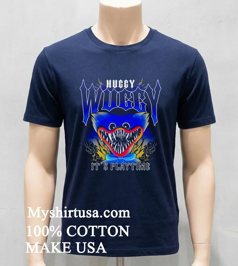 Huggy Wuggy Its Playtime Graphic Shirt Navy Shirt