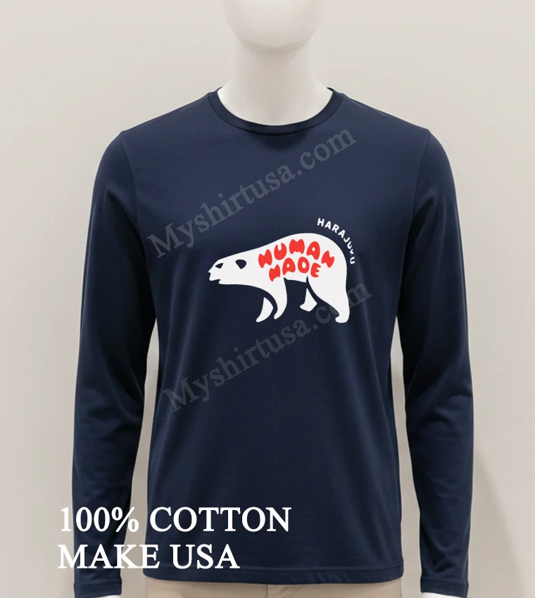 Human Made Harajuku Polar Bear Red Bubble Logo funny america t-shirts - hoodie-shirt Human Made Harajuku Polar Bear Red Bubble Logo Shirt Hoodie Shirt