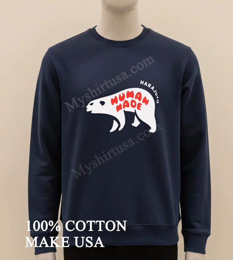 Human Made Harajuku Polar Bear Red Bubble Logo Shirt Long Sleve Shirt