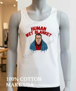 Human Wet Blanket Grumpy Man Wrapped In Blue Towel funny america t-shirts