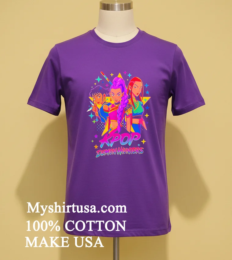 Huntrix Battle Squad Rumi Mira & Zoey From Kpop Demon Hunters Shirt - purple-shirt Huntrix Battle Squad Rumi Mira Zoey From Kpop Demon Hunters Shirt Purple Shirt