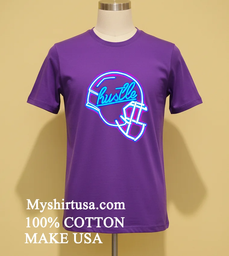 Hustle Helmet Neon Shirt Purple Shirt