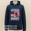 I Have Two Titles Veteran And Grumpy And I Rock Them Both Retro Shirt Navy Shirt 3