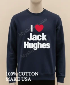 I Heart Jack Hughes Hockey Player Name funny america t-shirts