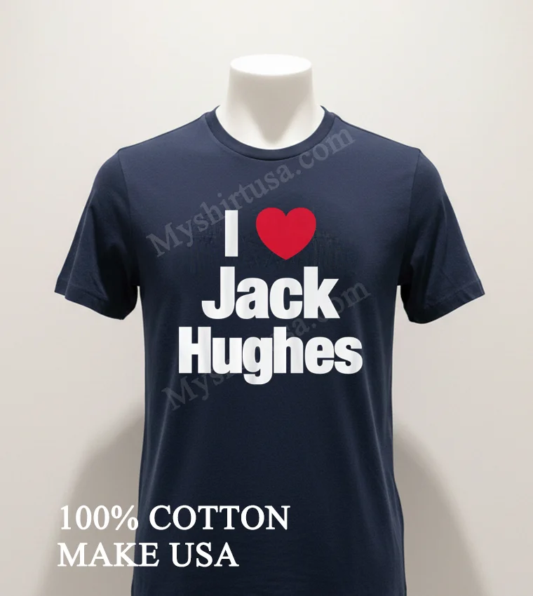 I Heart Jack Hughes Hockey Player Name Shirt Navy Shirt