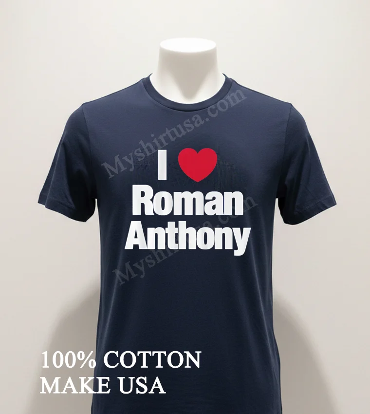 I Heart Roman Anthony Baseball Player Fan Graphic Shirt Navy Shirt 1