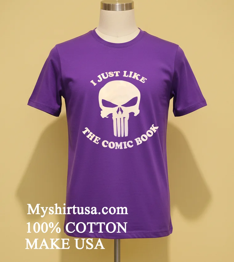 I Just Like The Comic Book Skull Shirt Purple Shirt
