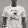 I Just Want Furry Friends Raccoon Hugging Cat Shirt White T Shirt 3