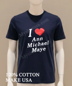 I Love Ann Michael Maye Red Heart Graphic Design Shirt funny t-shirts usa