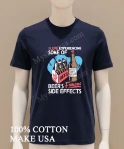 I Love Experiencing Some Of Beer S Famous Side Effects Medical Prescription Bottle funny america t-shirts