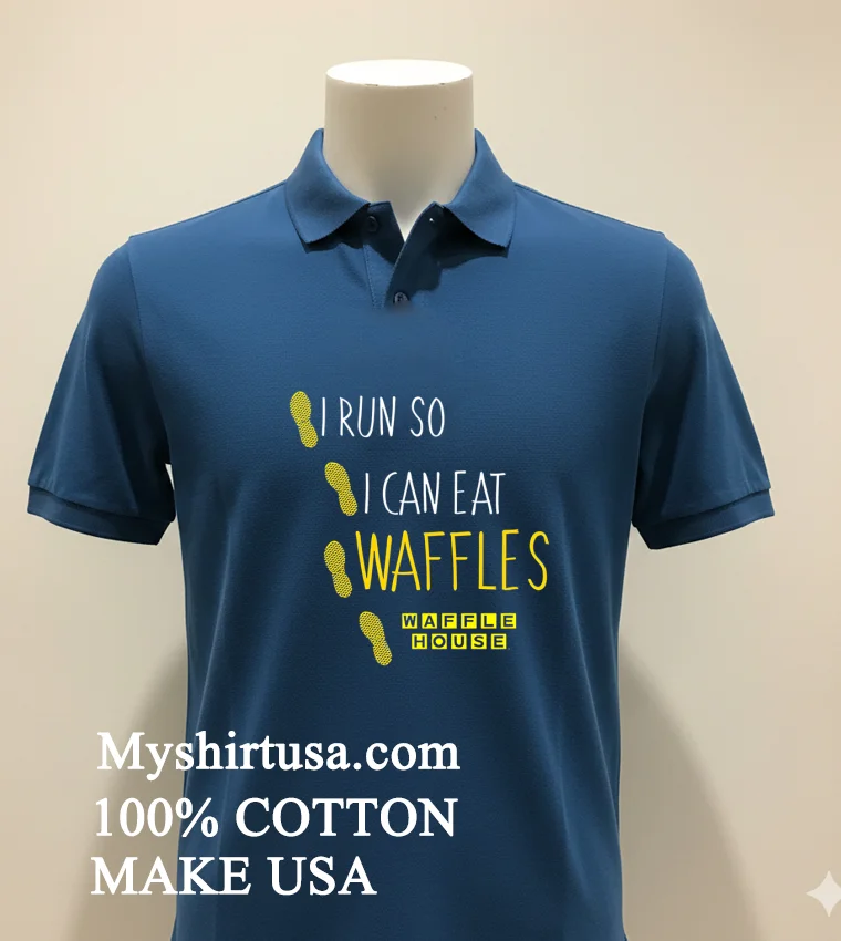 I Run So I Can Eat Waffles House Shirt Navy Shirt 1
