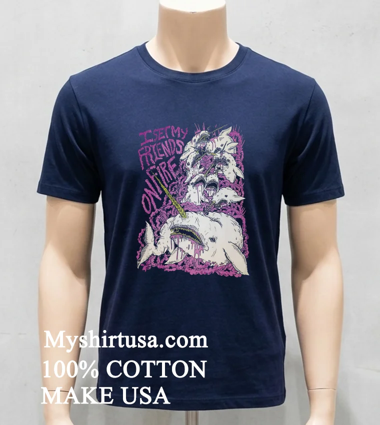 I Set My Friends On Fire Graphic Shirt Navy Shirt