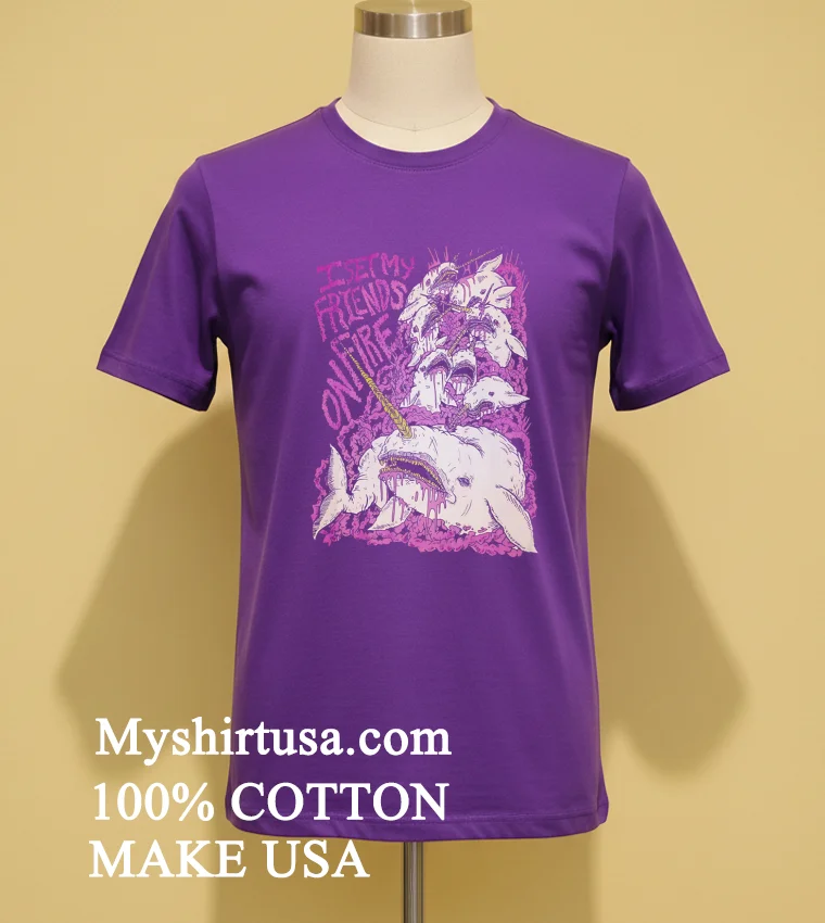 I Set My Friends On Fire Graphic Shirt - purple-shirt I Set My Friends On Fire Graphic Shirt Purple Shirt