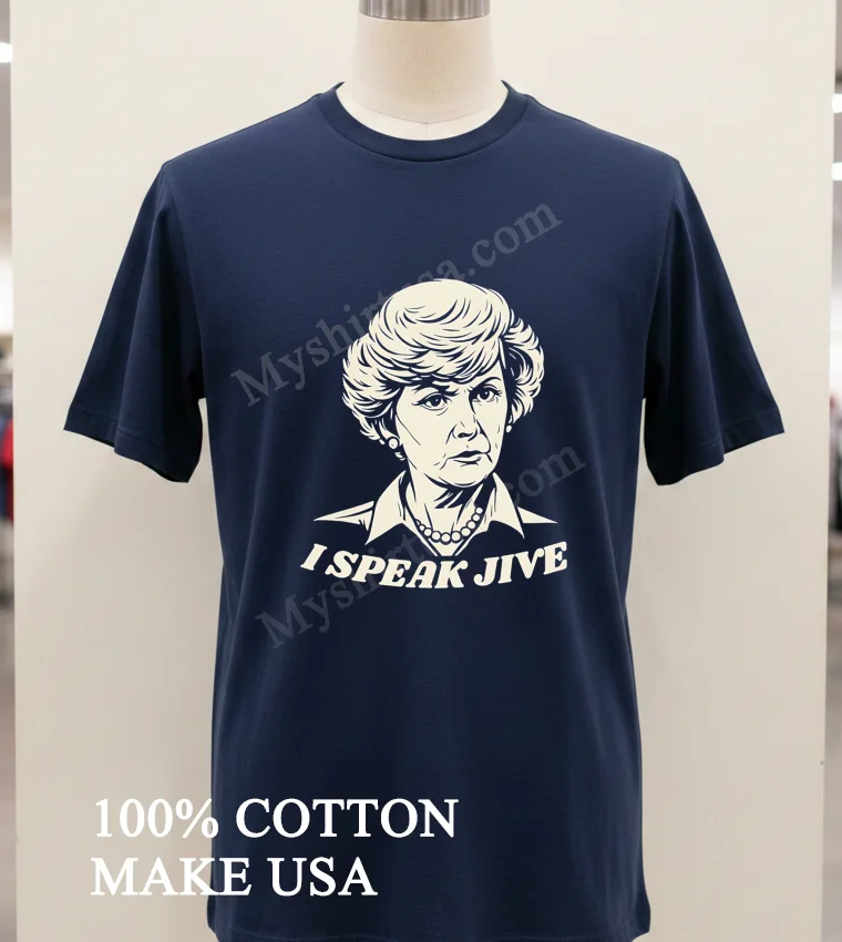 I Speak Jive Barbara Billingsley Airplane Movie funny america t-shirts - navy-shirt I Speak Jive Barbara Billingsley Airplane Movie Shirt Navy Shirt 1