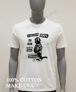 I Survived 100 Of My Worst Days Cat funny america t-shirts