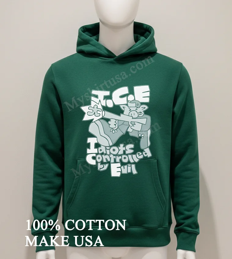 Ice Idiots Controlled By Evil Cartoon Pig Holding A Rifle Shirt - hoodie-shirt Ice Idiots Controlled By Evil Cartoon Pig Holding A Rifle Shirt Hoodie Shirt 1