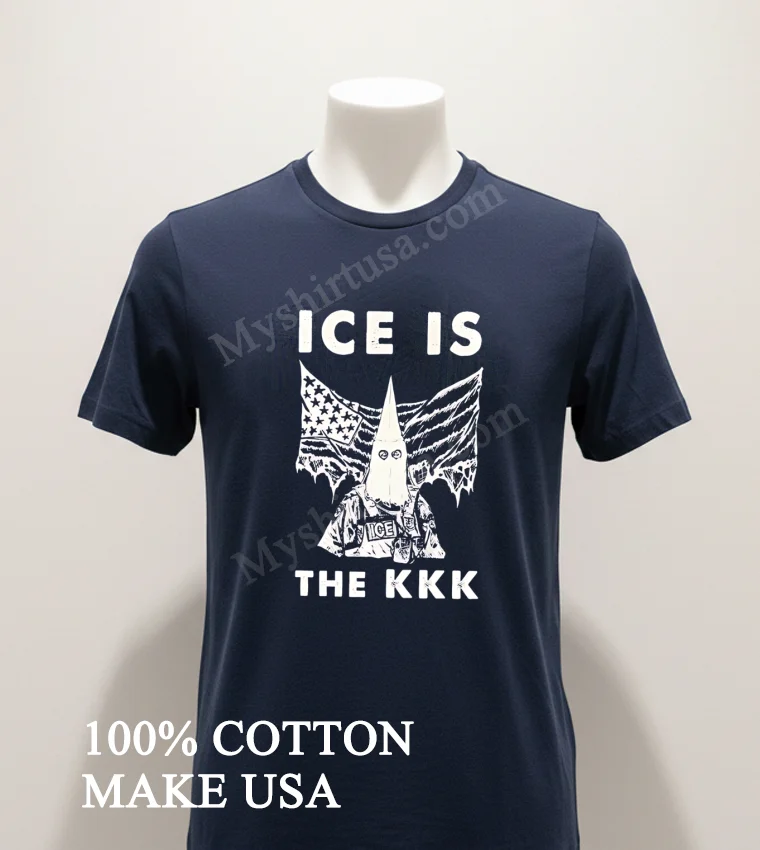 Ice Is The Kkk American Flag Hood Protest Shirt Navy Shirt 1