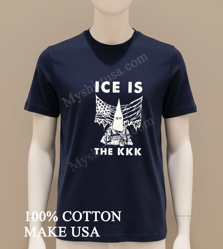 Ice Is The Kkk American Flag Hood Protest Shirt Navy Shirt
