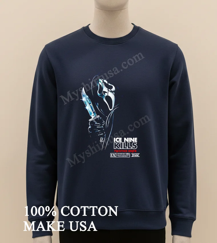 Ice Nine Kills Twisting Knife Scream Ghostface Horror funny america t-shirts - long sleve shirt Ice Nine Kills Twisting Knife Scream Ghostface Horror Shirt Long Sleve Shirt