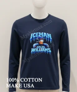 Iceman Caleb Williams Frozen Ice Text Football Quarterback Graphic funny america t-shirts