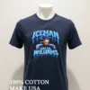 Iceman Caleb Williams Frozen Ice Text Football Quarterback Graphic Shirt Navy Shirt 1