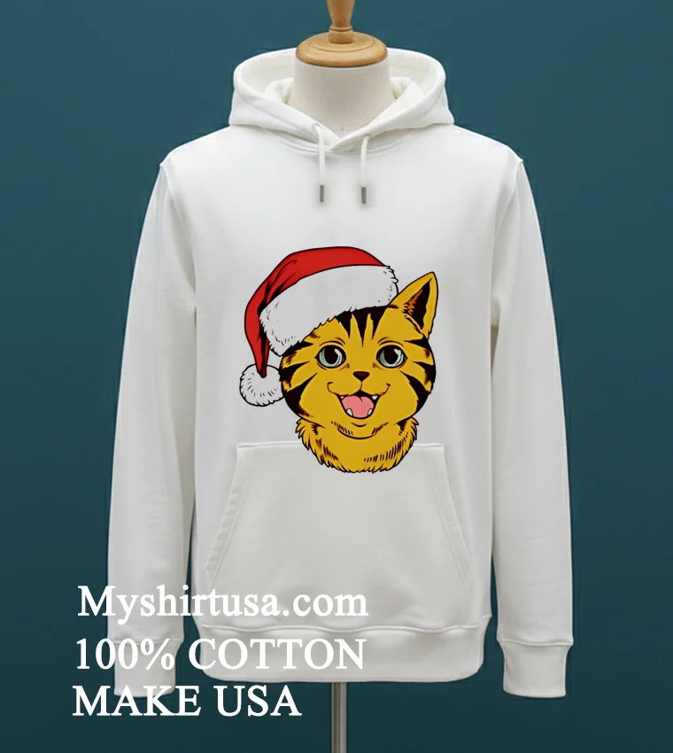 I M Feline Festive Cat Hat Santa Shirt - white-t-shirt Im Feline Festive Cat Hat Santa Shirt White T Shirt 1