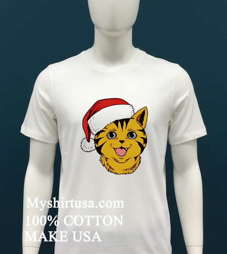 Im Feline Festive Cat Hat Santa Shirt White T Shirt 2
