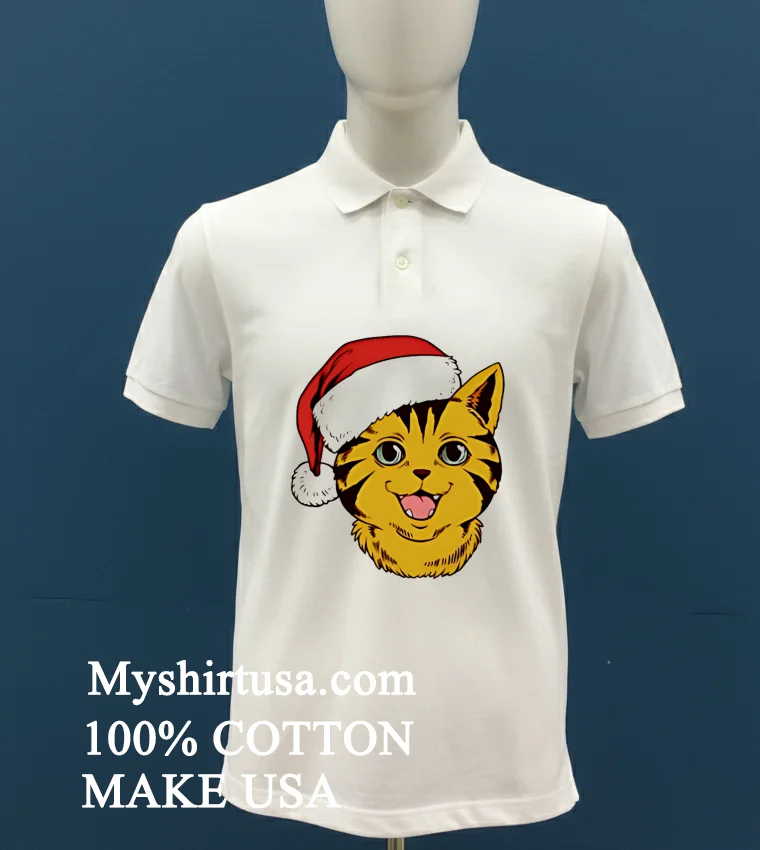 Im Feline Festive Cat Hat Santa Shirt White T Shirt