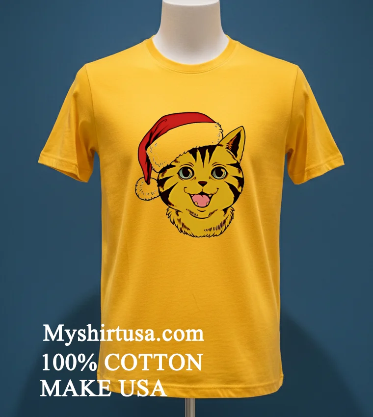 Im Feline Festive Cat Hat Santa Shirt Yellow T Shirt