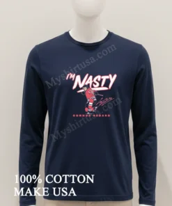 I M Nasty Connor Bedard Hockey Signature Design funny america t-shirts