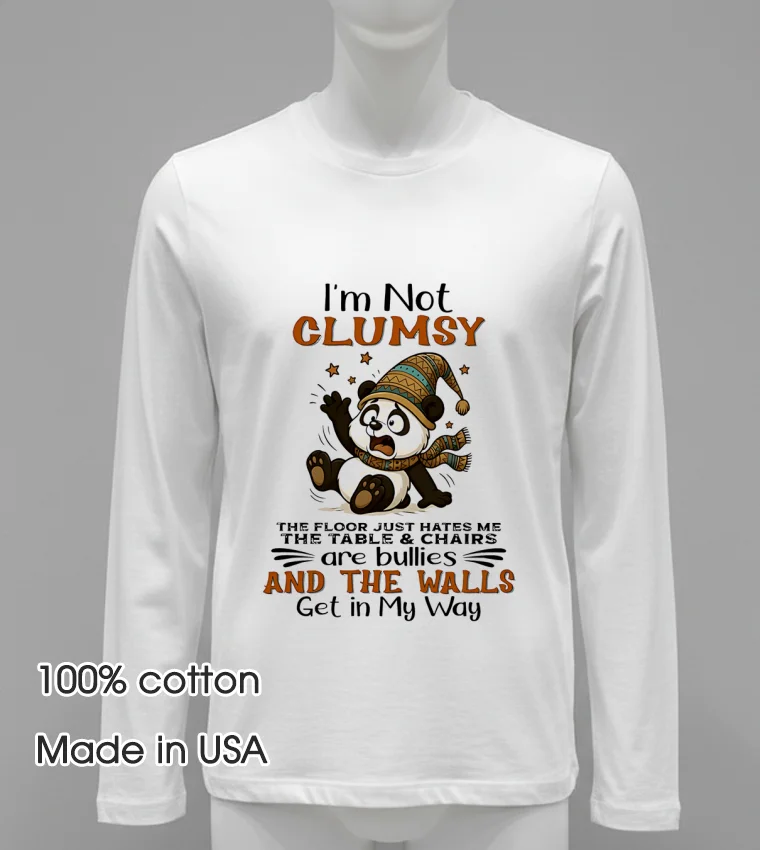 I M Not Clumsy The Floor Just Hates Me A Cute Panda Shirt - white-t-shirt Im Not Clumsy The Floor Just Hates Me A Cute Panda Shirt White T Shirt
