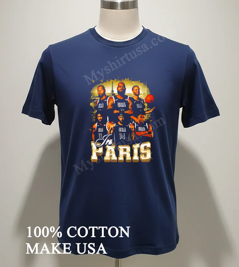 In Paris Basketball Graphic Team Players Shirt Navy Shirt 2