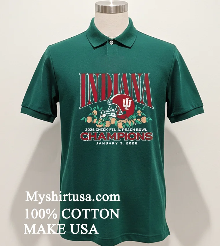 Indiana Football 2026 Cfp Peach Bowl Champions Helmet Shirt Green Shirt