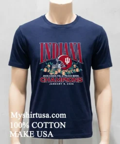 Indiana Football 2026 Cfp Peach Bowl Champions Helmet Shirt