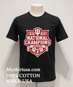 Indiana Hoosiers Red Blue 84 College Football Playoff National Champions Shield Shirt