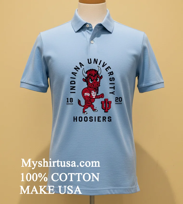 Indiana Hoosiers Vintage Buffalo Mascot Shirt Blue Shirt