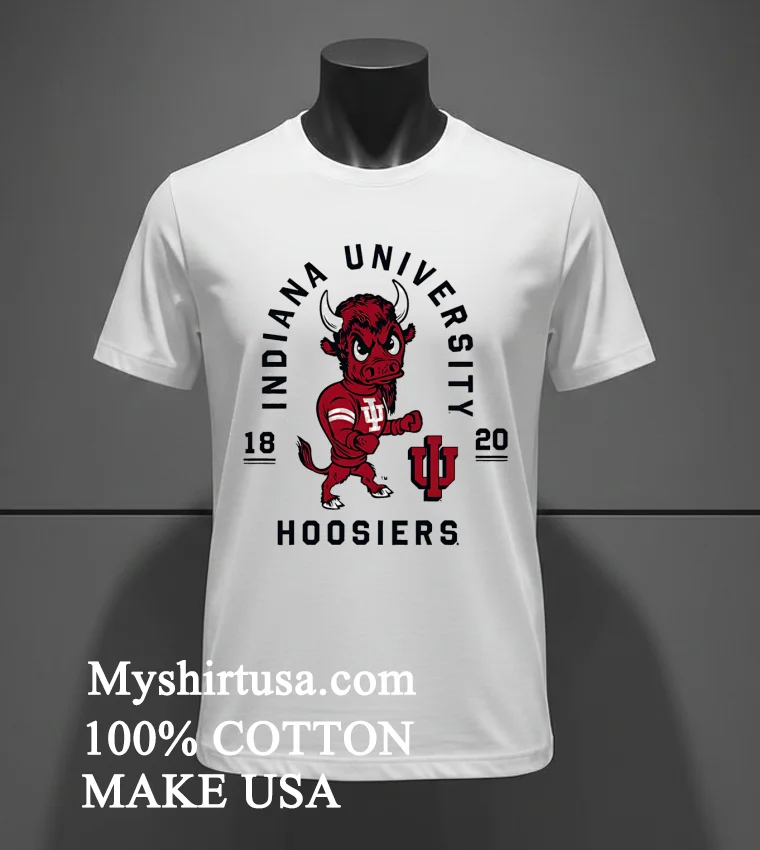 Indiana Hoosiers Vintage Buffalo Mascot Shirt - white-t-shirt Indiana Hoosiers Vintage Buffalo Mascot Shirt White T Shirt 2