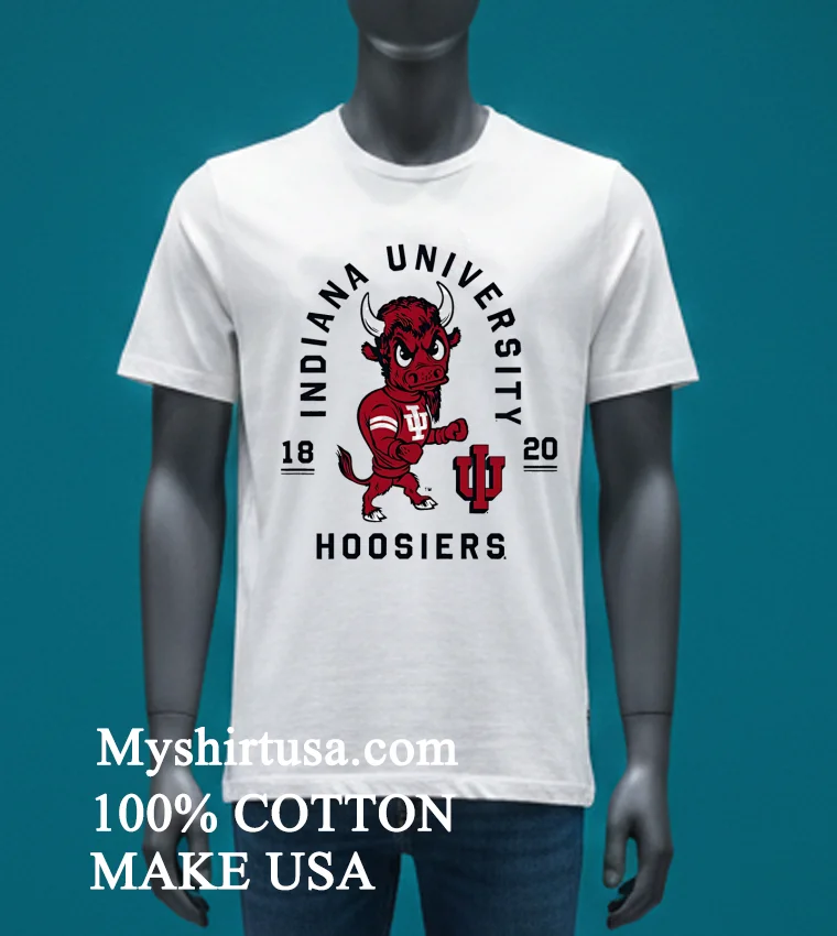 Indiana Hoosiers Vintage Buffalo Mascot Shirt - white-t-shirt Indiana Hoosiers Vintage Buffalo Mascot Shirt White T Shirt 3